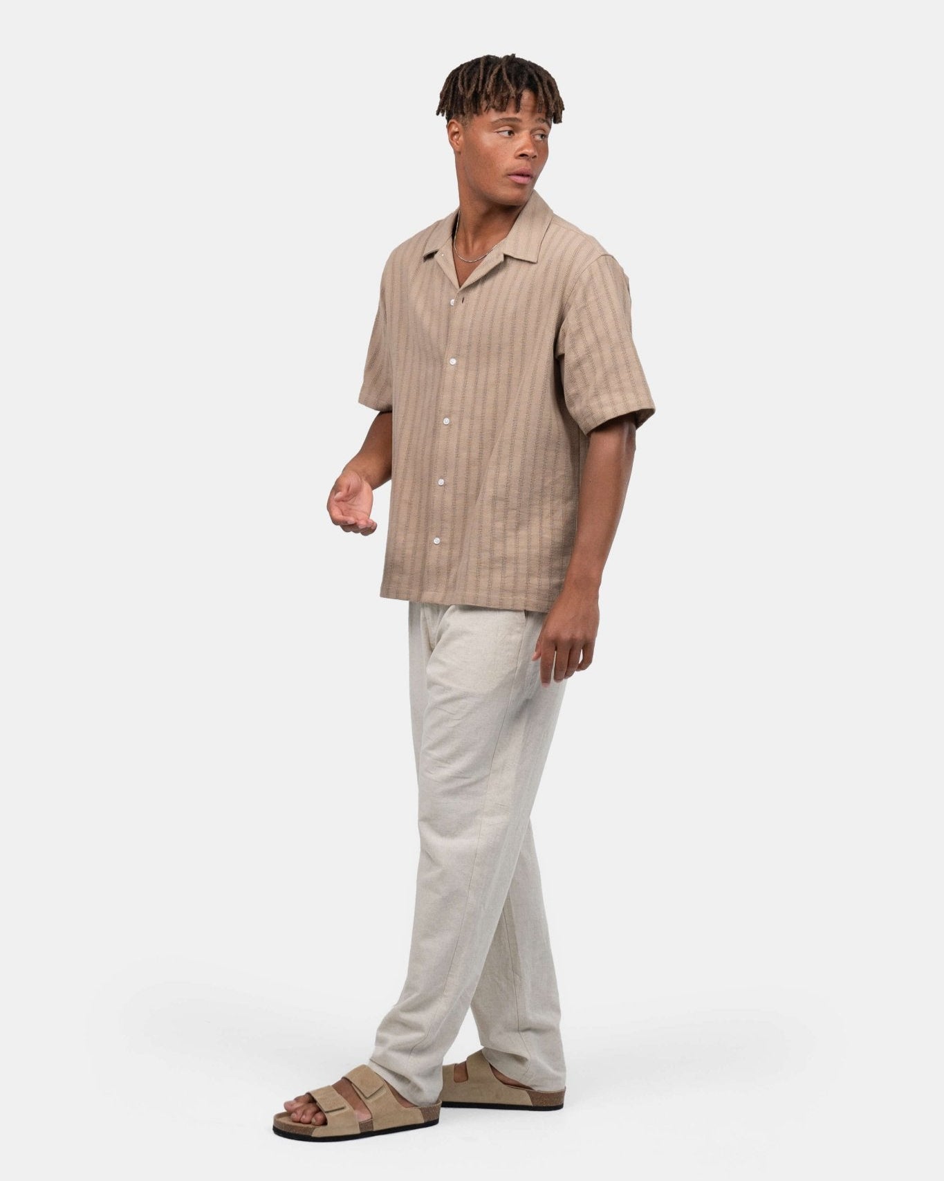 Kortærmet Strikskjorte Mokka | Skagen - clothing.dk